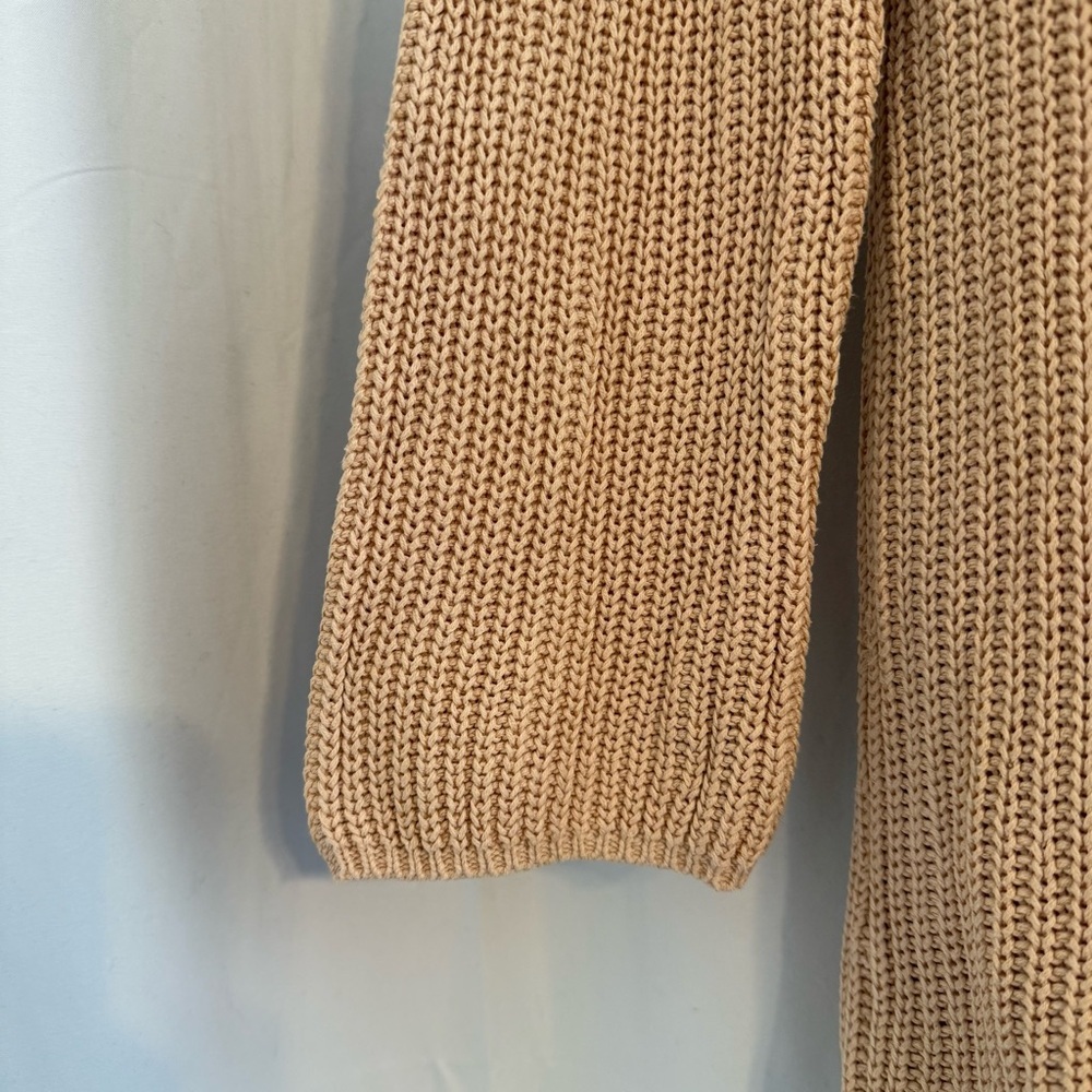 525 America Beige Cotton Tunic Sweater Split Back Medium - Picture 7 of 12